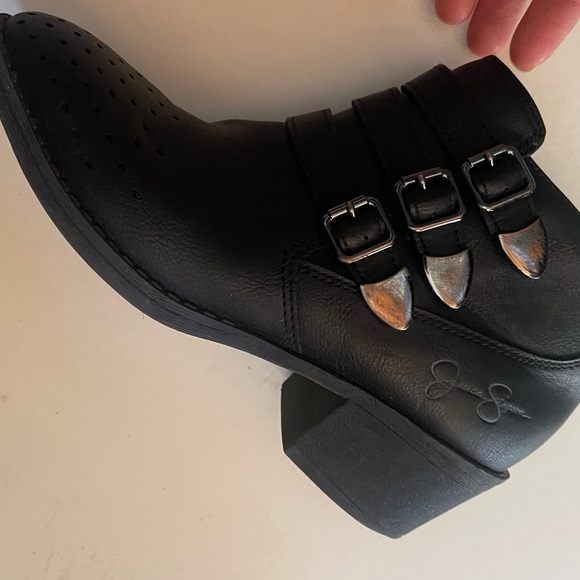 Kids Jessica Simpson black Liberty ankle boot Sz 3 children buckle low 3m girls - Picture 4 of 8